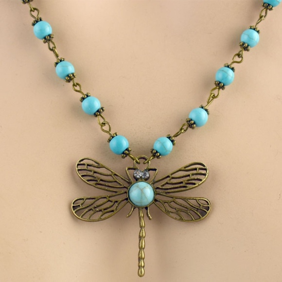 BG Designs Jewelry - Turquoise and Dragonfly Necklace Set